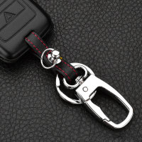 Leather key fob cover case fit for Land Rover LR1 remote key black