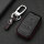 Leather key fob cover case fit for Land Rover LR1 remote key black