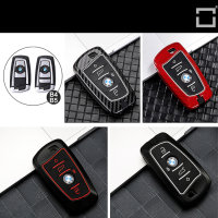 Hartschalen Etui Cover passend für BMW Schlüssel schwarz/rot HEK46-B5-11