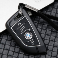 Aluminum key fob cover case fit for BMW B6, B7 remote key black/white