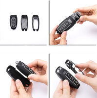 Aluminum key fob cover case fit for BMW B6, B7 remote key black/white