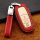 Premium Leather key fob cover case fit for Audi AX4 remote key red