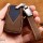 Premium Leather key fob cover case fit for Volkswagen, Skoda, Seat V8X remote key brown