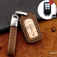 Premium Leather key fob cover case fit for Honda H13 remote key red