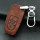 Leather key fob cover case fit for Audi AX5 remote key light brown