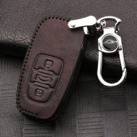 RUSTY Leder Schlüssel Cover passend für Audi Schlüssel dunkelbraun LEK13-AX5