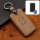 Premium Leather key fob cover case fit for Renault R12 remote key brown