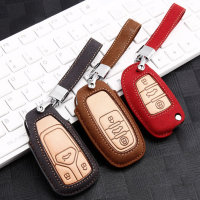 Coque de clé de Voiture (LEK59) en cuir compatible avec Audi clés incl. bracelet en cuir - brun