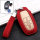 Coque de clé de Voiture (LEK59) en cuir compatible avec Audi clés incl. bracelet en cuir - rouge