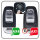 Funda protectora de cuero premium (LEK59) para llaves Audi Incluye correa de piel +  - rojo