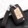 Funda protectora de cuero premium (LEK59) para llaves Volkswagen, Skoda, Seat Incluye correa de piel +  - gris