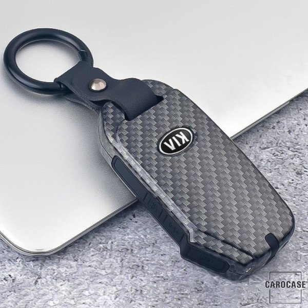 Coque de protection en Aluminium pour voiture Kia clé télécommande K8 noir