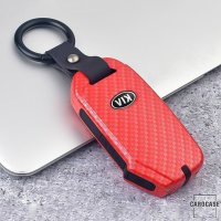 Aluminum key fob cover case fit for Kia K8 remote key red