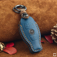PREMIO Leder Schlüssel Cover passend für Mercedes-Benz Schlüssel blau LEK33-M8