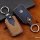 Premium Leather key fob cover case fit for Mazda MZ5 remote key blue