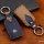 Premium Leather key fob cover case fit for Mazda MZ5 remote key blue