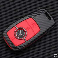 Hartschalen Etui Cover passend für Mercedes-Benz Schlüssel  HEK33-M9 schwarzt/rot