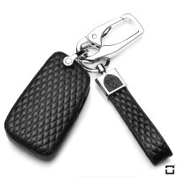 Coque de protection en cuir pour voiture Volkswagen, Audi, Skoda, Seat clé télécommande V3X noir