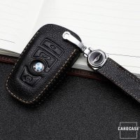 Coque de protection en cuir de première qualité pour voiture BMW clé télécommande B4, B5 noir