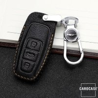 Coque de protection en cuir de première qualité pour voiture Audi clé télécommande AX7 noir