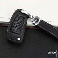 Premium Leather key fob cover case fit for Audi AX3 remote key brown