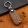 Premium Leather key fob cover case fit for Volkswagen, Skoda, Seat V2 remote key brown