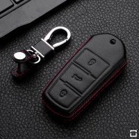 Coque de protection en cuir pour voiture Volkswagen clé télécommande V6 noir