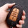 Premium leather key cover (LEK59) for Opel, Toyota, Citroen, Peugeot keys incl. leather strap / keychain - grey
