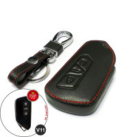 Cuero funda para llave de Volkswagen V11 negro