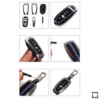 Coque de clé de voiture (HEK10) compatible avec BMW clés incl. porte-clés - anthracite