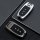 Schutzhülle für Audi Schlüssel inkl. Karabiner und Silikon Tastenschutz, silber