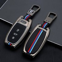 Coque de clé de voiture (HEK10) compatible avec Audi clés incl. porte-clés - anthracite