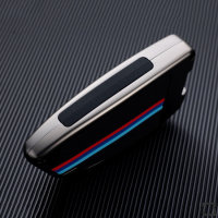 Coque de clé de voiture (HEK10) compatible avec BMW clés incl. porte-clés - anthracite