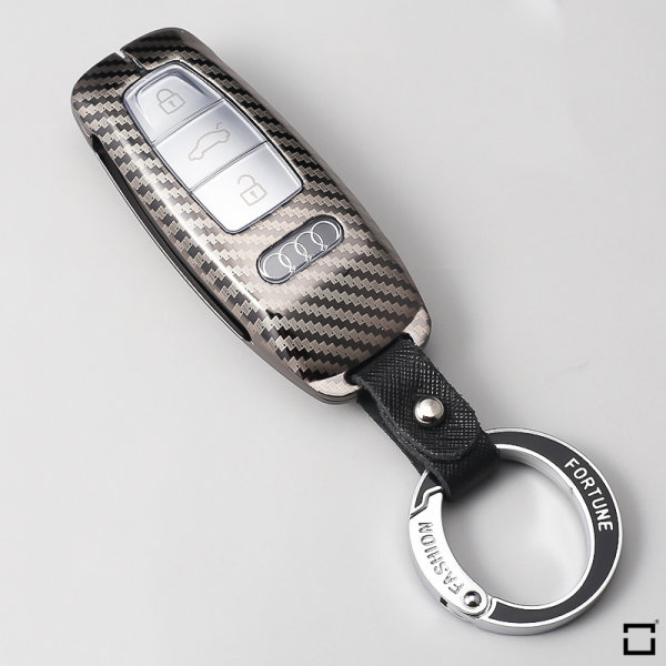 Aluminum-zinc key fob cover case fit for Audi AX7 remote key anthracite