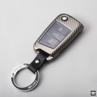 Aluminum-zinc key fob cover case fit for Volkswagen, Skoda, Seat V3 remote key anthracite