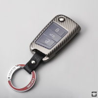 Aluminum-zinc key fob cover case fit for Volkswagen, Skoda, Seat V3 remote key anthracite