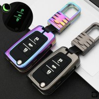 Key case cover FOB (HEK54) for Volkswagen, Audi, Skoda, Seat keys incl.hook + mini screwdriver - rainbow