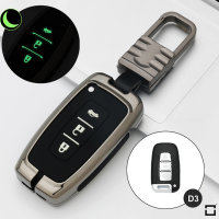 Aluminum key fob cover case fit for Hyundai D3 remote key anthracite