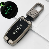 Aluminum key fob cover case fit for Hyundai D3 remote key anthracite