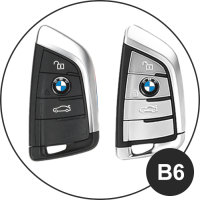 Cover Per Chiavi Auto Compatibile Con BMW / Protezione Copri Telecomando Incl. Moschettone + mini cacciavite - Antracite