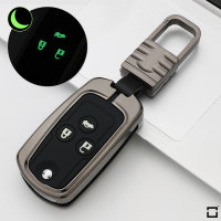 Schlüssel Cover mit Silikon Tastenabdeckung (Leuchtend) passend für Honda Autoschlüssel anthrazit HEK54-H6-01-S114-K