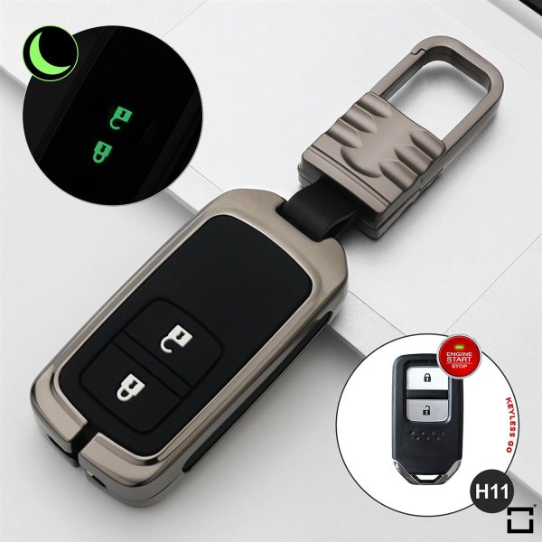 Aluminum key fob cover case fit for Honda H11 remote key anthracite