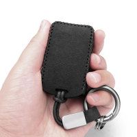 Alcantara key cover (LEK69) for Volvo keys Incl. hook + key ring - black