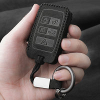 Alcantara key cover (LEK69) for Land Rover, Jaguar keys Incl. hook + key ring - black