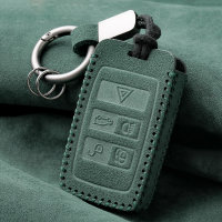 Alcantara key cover (LEK69) for Land Rover, Jaguar keys Incl. hook + key ring - black