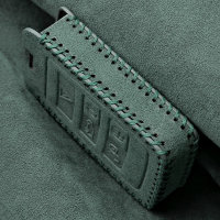 Funda protectora de cuero alcantara (LEK69) para llaves Land Rover, Jaguar Incluye mosquetón + llavero - negro