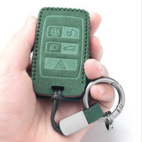 Alcantara key cover (LEK69) for Land Rover, Jaguar keys Incl. hook + key ring - black