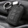 Funda protectora de cuero alcantara (LEK69) para llaves Land Rover, Jaguar Incluye mosquetón + llavero - negro