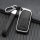 Key case cover FOB for Land Rover, Jaguar keys incl. keychain (HEK58-LR1) chrome/black