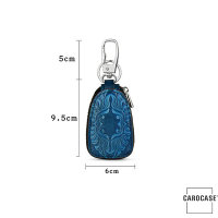 Leder Schlüsseletui mit Ornament Aufdruck inkl. Karabiner - STS4